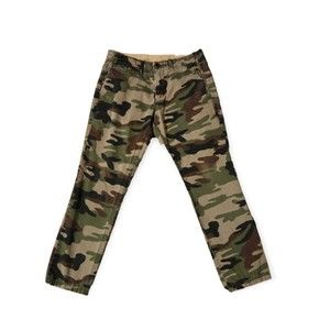 Gap The Lived in Slim Pants Green Camouflage Flat Front Boys 30x 26 *Read Size